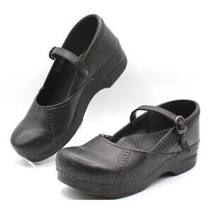Dansko Womens Black Mary Jane Clogs Size 9.5-10 (40) Black Comfortable Work